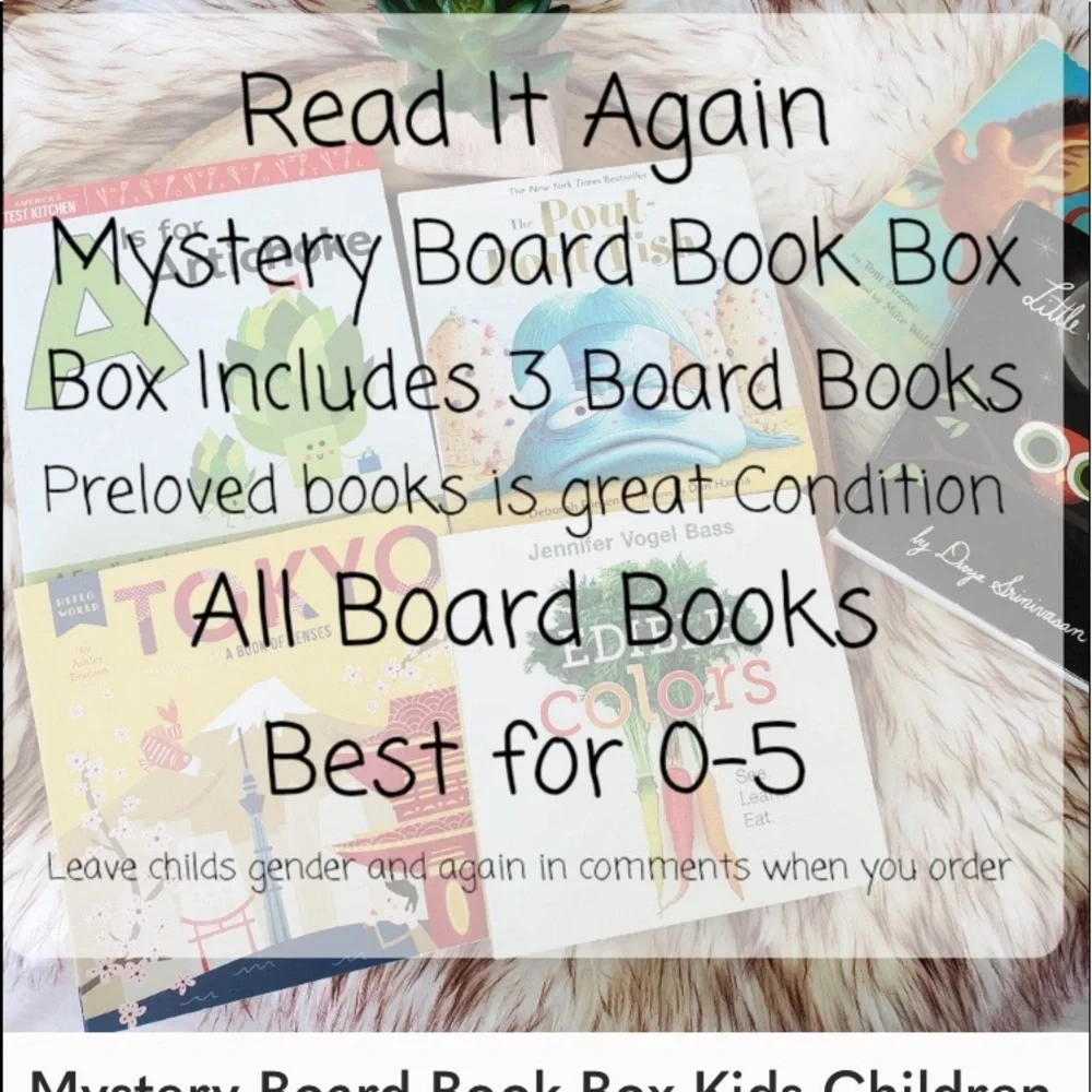 Mystery Board Book w 3 Board Books for ages 0-5 EUC